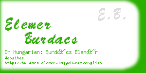 elemer burdacs business card